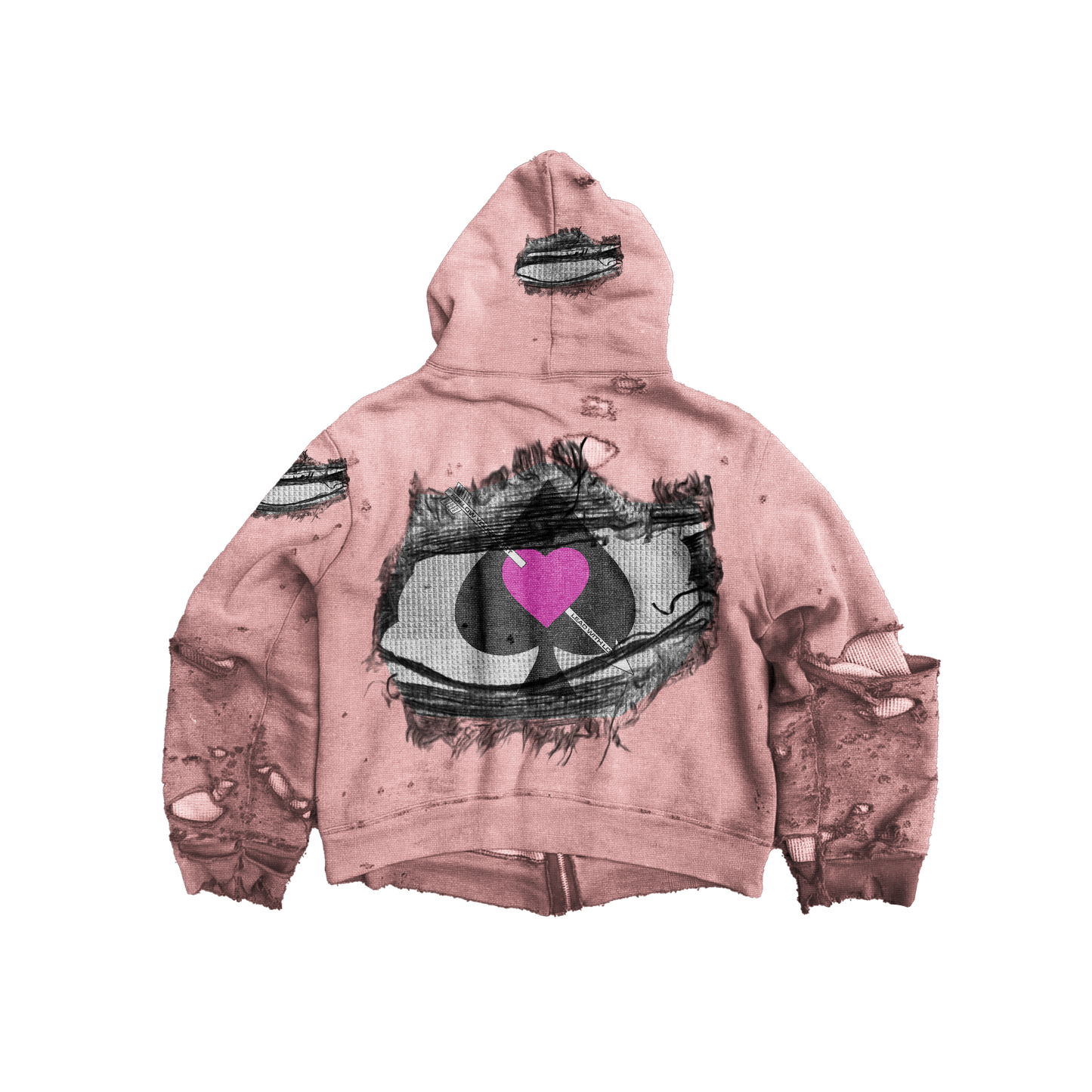Pink Distressed Hoodie