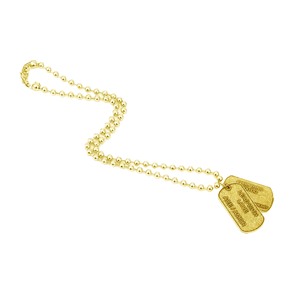 Gold Dog Tag Necklace