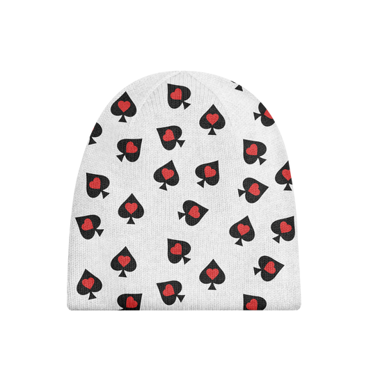 White All Over Logo Beanie