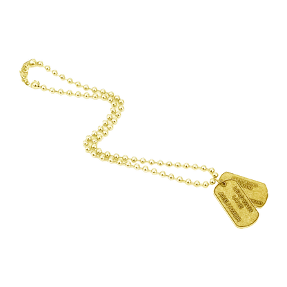 Gold Dog Tag Necklace